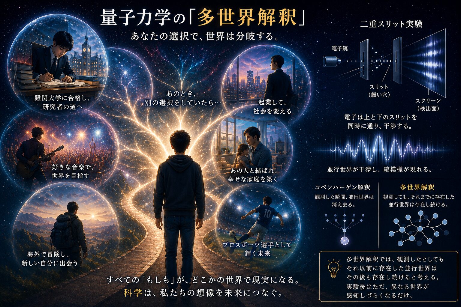 科学・量子力学を楽しく学ぶには　『多世界解釈』が人生の後悔を癒す理由　もしあの時…？